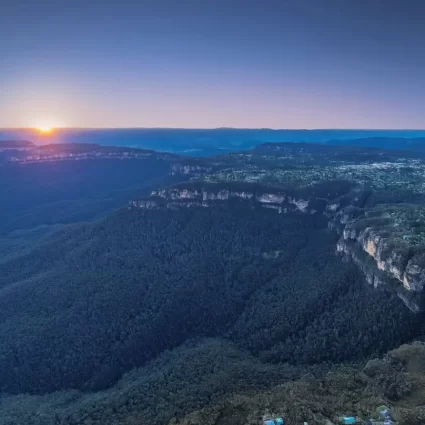 blue mountains sunset